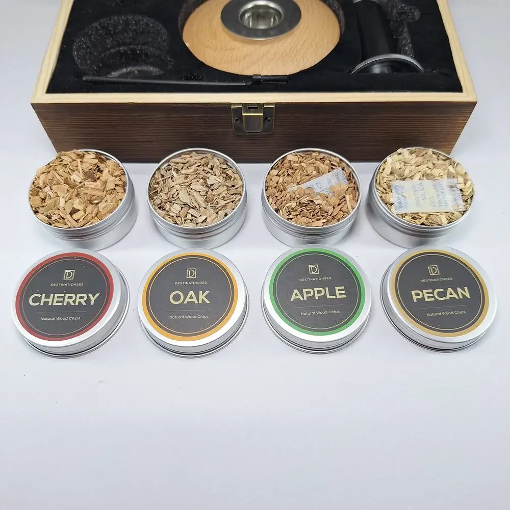 Destination323 Luxury Cocktail Smoking Infuser Kit Wooden Gift Box